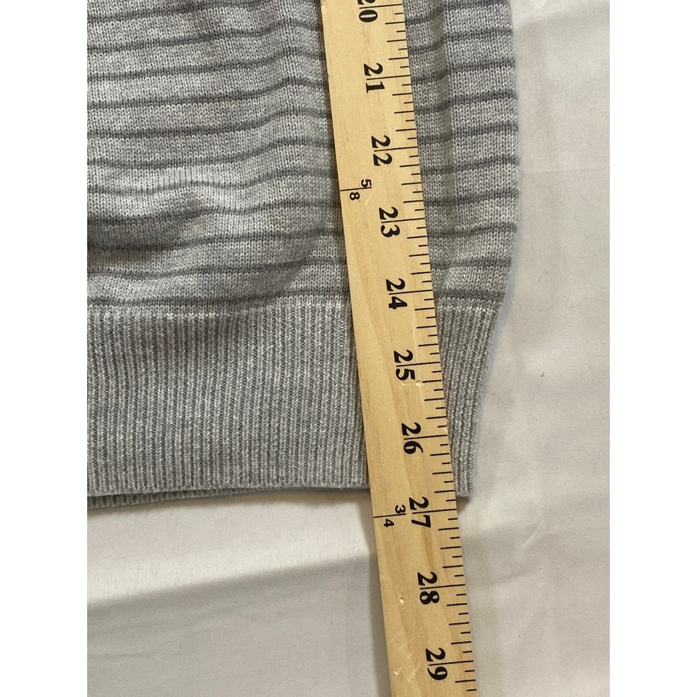 Vineyard Vines Striped‎ Quarter Zip Sweater Mens Large Gray Cotton Pullover - Picture 6 of 8